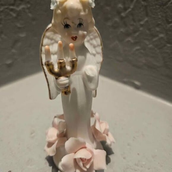 Lefton Angel holding Candelabra - Picture 1 of 5
